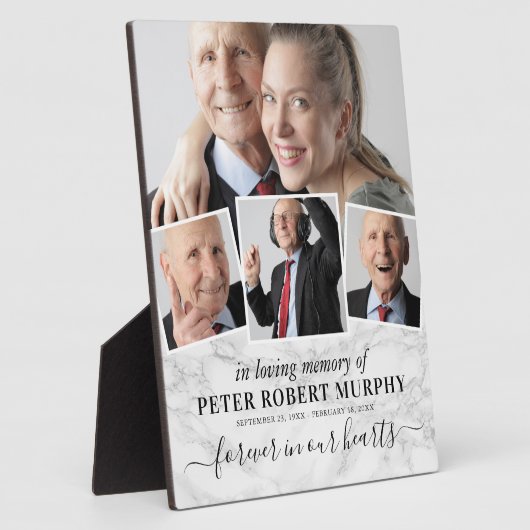 In Loving Memory Memorial Photo Marble Fotoplaat (Zijkant)