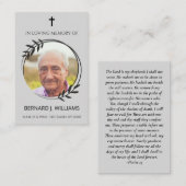 In Loving Memory Memorial Prayer Kaart Visitekaartje (Voorkant / Achterkant)