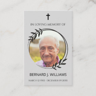 In Loving Memory Memorial Prayer Kaart Visitekaartje