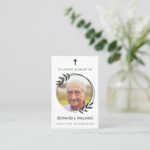 In Loving Memory Memorial Prayer Kaart Visitekaartje (Staand voorkant)