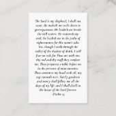 In Loving Memory Memorial Prayer Kaart Visitekaartje (Achterkant)