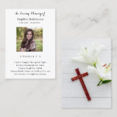 In Loving Memory Memorial Prayer Kaart Visitekaartje (Voorkant / Achterkant)