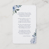 In Loving Memory Memorial Prayer Kaart Visitekaartje (Achterkant)