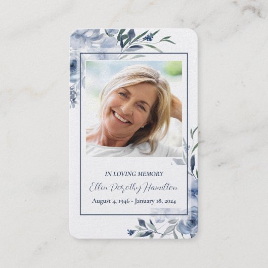 In Loving Memory Memorial Prayer Kaart Visitekaartje (Voorkant)