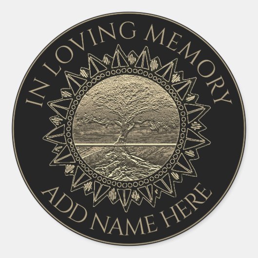 In Loving Memory Memorial Ronde Sticker (Voorkant)