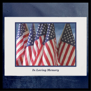 In Loving Memory, Memorial Service, American Flags Kaart
