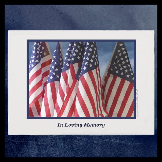In Loving Memory, Memorial Service, American Flags Kaart