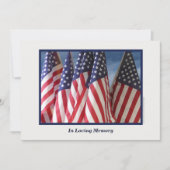 In Loving Memory, Memorial Service, American Flags Kaart (Voorkant)