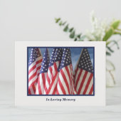 In Loving Memory, Memorial Service, American Flags Kaart (Staand voorkant)