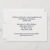 In Loving Memory, Memorial Service, American Flags Kaart (Achterkant)