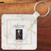 In Loving Memory met foto | marmer goud Sleutelhanger (Achterkant)
