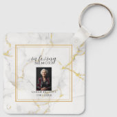 In Loving Memory met foto | marmer goud Sleutelhanger (Achterkant)