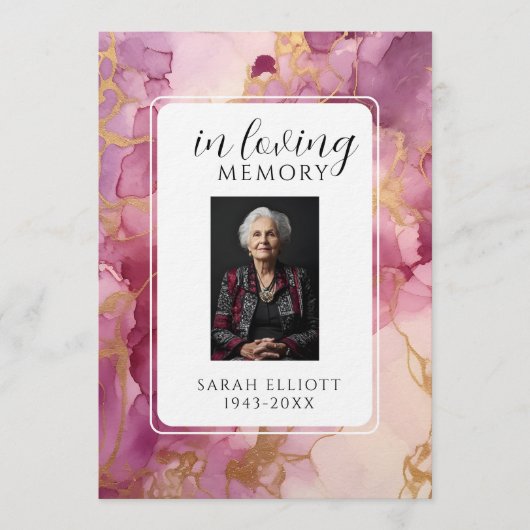 In Loving Memory met foto | Persoonlijk Kaart (Voorkant)