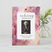 In Loving Memory met foto | Persoonlijk Kaart (Staand voorkant)