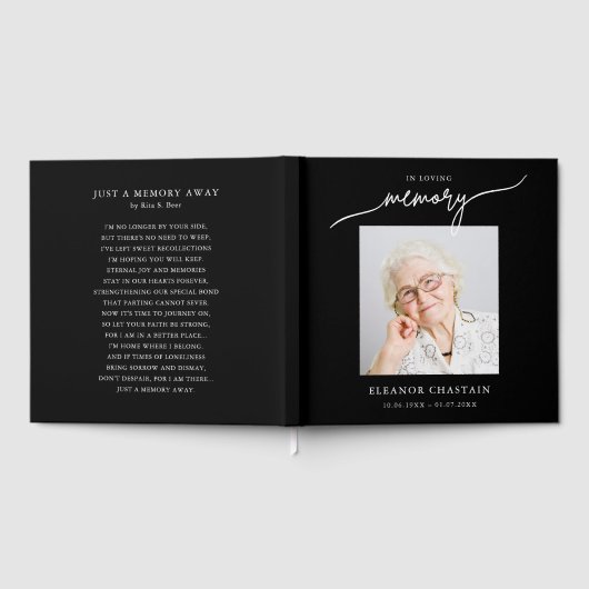 In Loving Memory Minimalist Photo Sympathy Gastenboek (Volledig)
