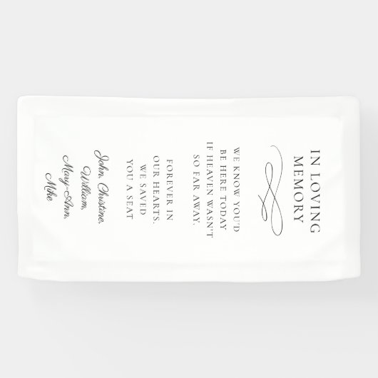 "In Loving Memory" Modern, Calligraphy, Wedding Spandoek (Horizontaal)