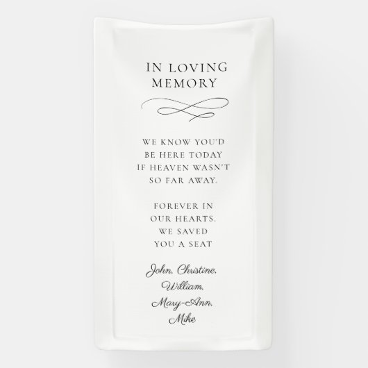 "In Loving Memory" Modern, Calligraphy, Wedding Spandoek (Verticaal)
