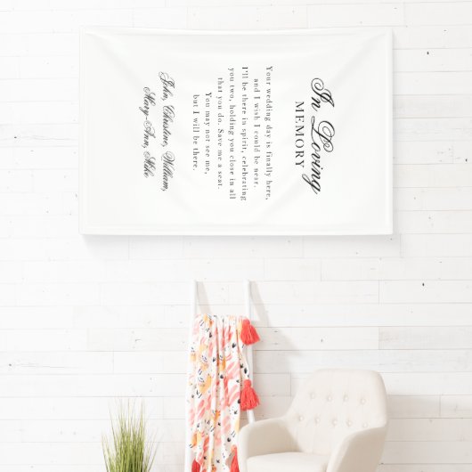 "In Loving Memory" Modern, Calligraphy, Wedding  Spandoek (Insitu)