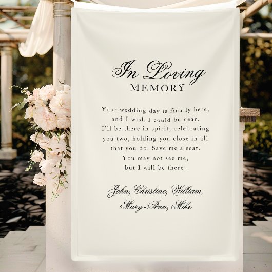 "In Loving Memory" Modern Calligraphy Wedding  Spandoek