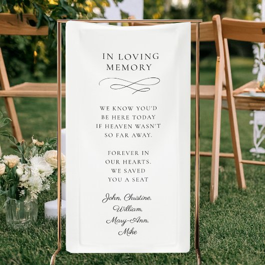 "In Loving Memory" Modern, Calligraphy, Wedding Spandoek