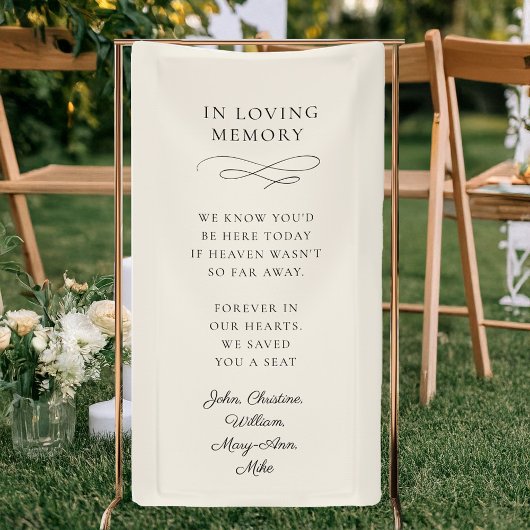 "In Loving Memory" Modern, Calligraphy, Wedding Spandoek