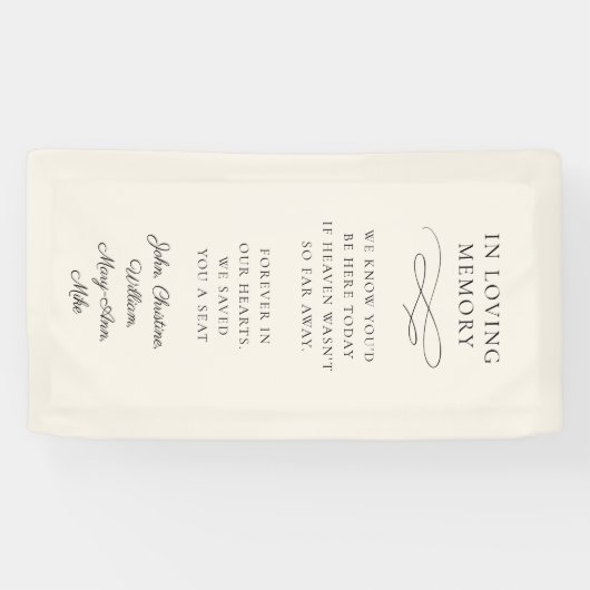 "In Loving Memory" Modern, Calligraphy, Wedding  Spandoek (Horizontaal)