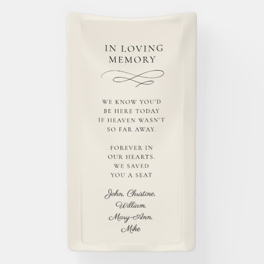 "In Loving Memory" Modern, Calligraphy, Wedding  Spandoek (Verticaal)