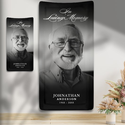 In Loving Memory Modern Memorial / begrafenisfoto Spandoek