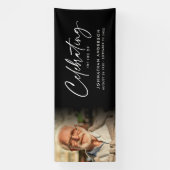 In Loving Memory Modern Memorial / begrafenisfoto Spandoek (Verticaal)