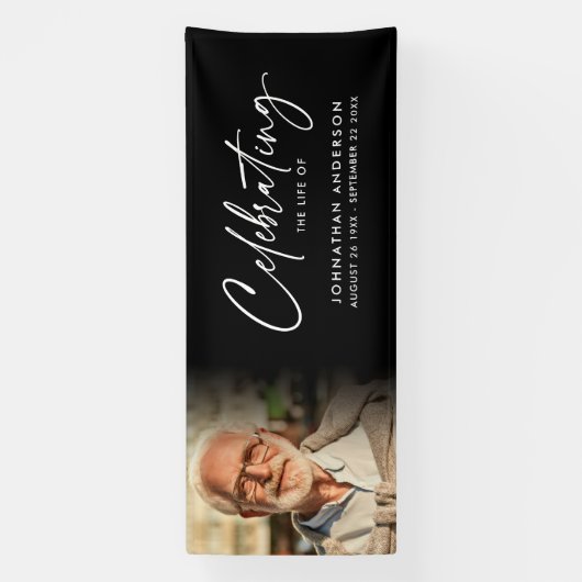 In Loving Memory Modern Memorial / begrafenisfoto Spandoek (Verticaal)