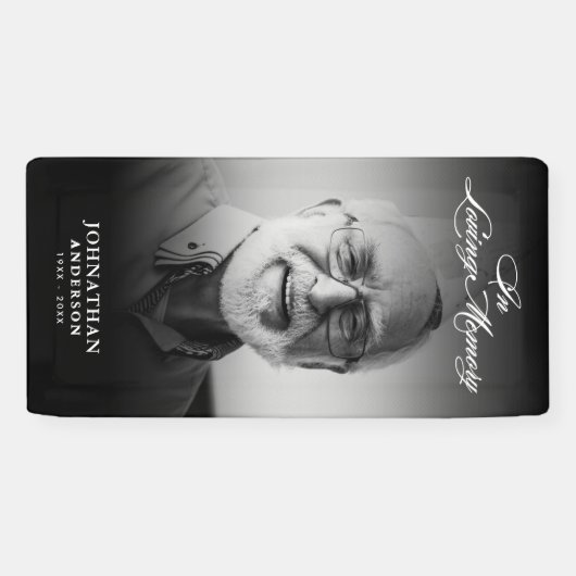 In Loving Memory Modern Memorial / begrafenisfoto Spandoek (Horizontaal)