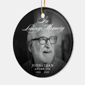 In Loving Memory Modern Memorial Keepsake Foto Keramisch Ornament (Links)