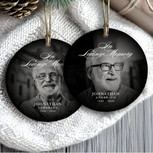 In Loving Memory Modern Memorial Keepsake Foto Keramisch Ornament