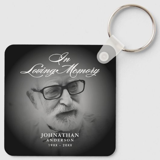 In Loving Memory Modern Memorial Keepsake Foto Sleutelhanger (Achterkant)