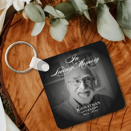 In Loving Memory Modern Memorial Keepsake Foto Sleutelhanger