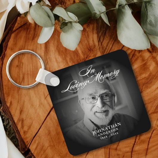 In Loving Memory Modern Memorial Keepsake Foto Sleutelhanger
