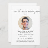 In Loving Memory Modern Photo Memorial Funeral Kaart (Voorkant / Achterkant)