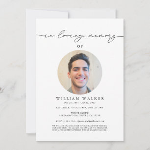 In Loving Memory Modern Photo Memorial Funeral Kaart