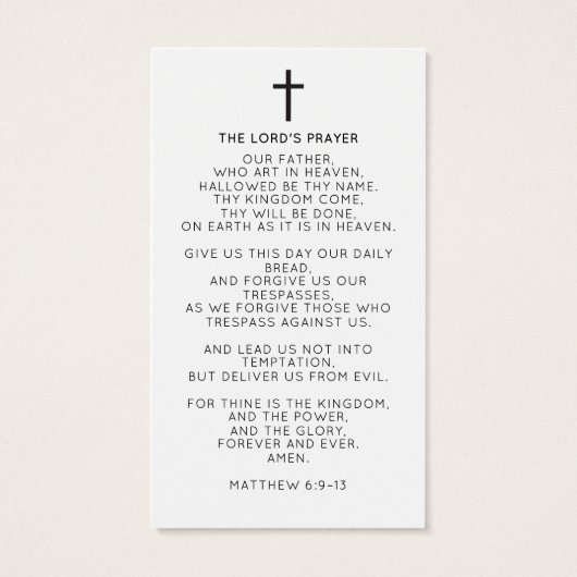 In Loving Memory Modern Script Photo Prayer  Visitekaartje (Achterkant)