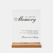 In Loving Memory Modern Wedding Memorial Sign Acryl Bord (Voorkant)