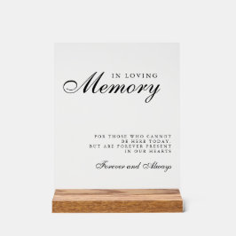 In Loving Memory Modern Wedding Memorial Sign Acryl Bord