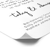 In Loving Memory Moderne Huwelijksherinnering Poster (Hoek)