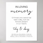In Loving Memory Moderne Huwelijksherinnering Poster (Voorkant)