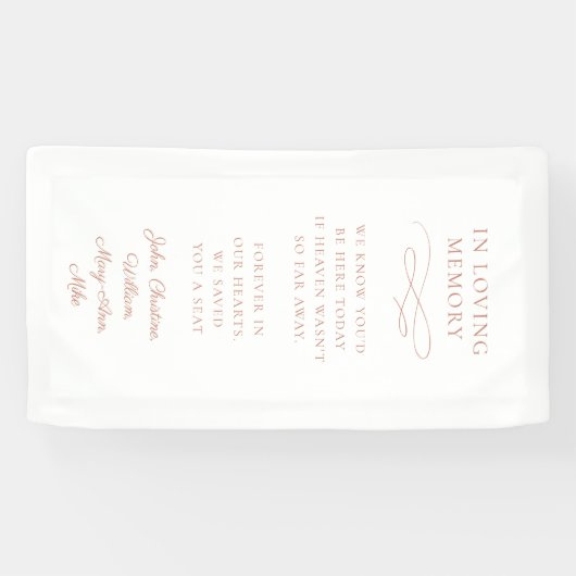 "In Loving Memory" Moderne kalligrafie, bruiloft Spandoek (Horizontaal)