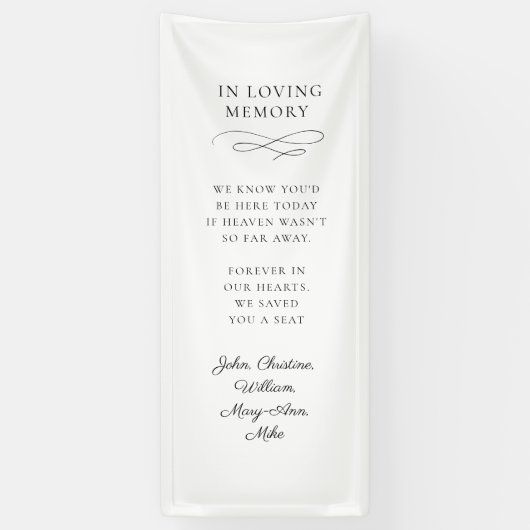 "In Loving Memory" Moderne kalligrafie, bruiloft Spandoek (Verticaal)