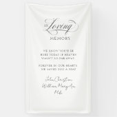 "In Loving Memory" Moderne kalligrafie, bruiloft Spandoek (Verticaal)