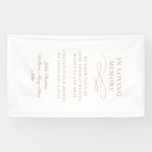 "In Loving Memory" Moderne kalligrafie, bruiloft Spandoek (Horizontaal)