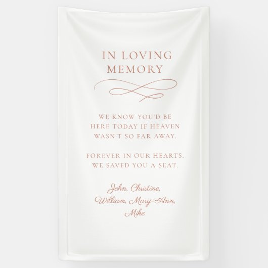 "In Loving Memory" Moderne kalligrafie, bruiloft Spandoek (Verticaal)