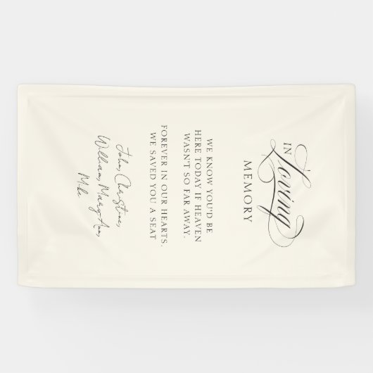 "In Loving Memory" Moderne kalligrafie, bruiloft Spandoek (Horizontaal)
