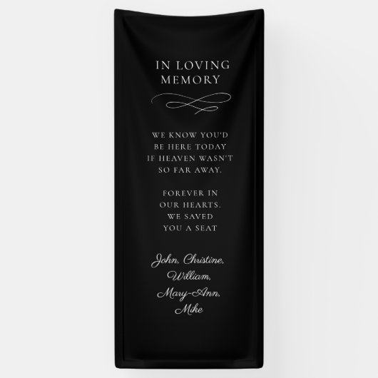 "In Loving Memory" Moderne kalligrafie, bruiloft Spandoek (Verticaal)